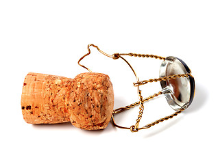 Image showing Cork from champagne wine and muselet