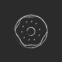 Image showing Doughnut icon drawn in chalk.