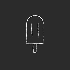Image showing Popsicle icon drawn in chalk.