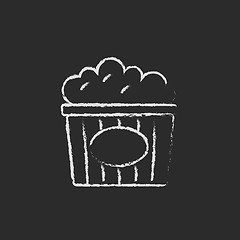 Image showing Popcorn icon drawn in chalk.