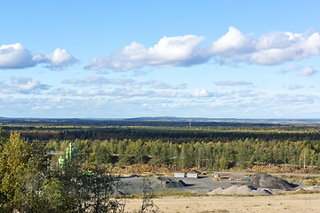 Image showing Industrial quarry in the forest