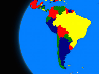 Image showing south american continent on political Earth