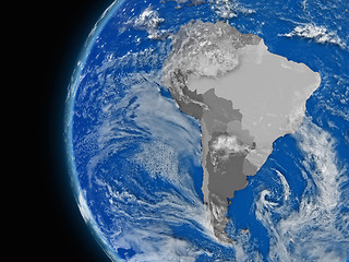 Image showing south american continent on political globe