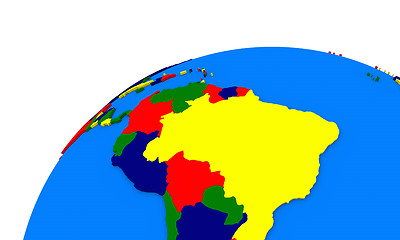Image showing south America on Earth political map