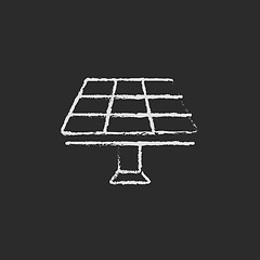 Image showing Solar panel icon drawn in chalk.