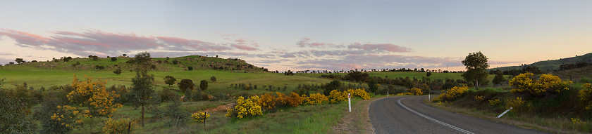 Image showing Dawn light on the hills at Wyangala