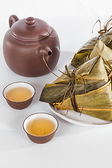 Image showing Chinese  Dumplings, Zongzi in White Background