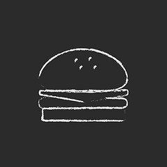 Image showing Hamburger icon drawn in chalk.