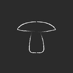 Image showing Mushroom icon drawn in chalk.