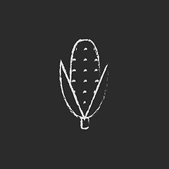 Image showing Corn icon drawn in chalk.