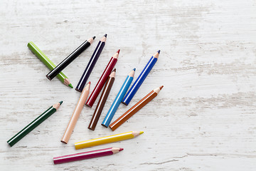 Image showing Pile of Colored Pencils