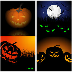 Image showing Set of Halloween Greeting Cards