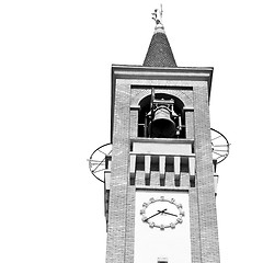 Image showing ancien clock tower in italy europe old   