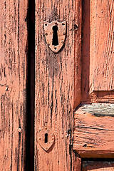 Image showing door    in italy   traditional  texture nail
