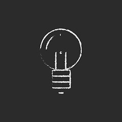 Image showing Light bulb icon drawn in chalk.