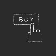 Image showing Buy button icon drawn in chalk.