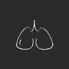 Image showing Lungs icon drawn in chalk.