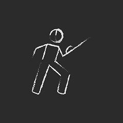 Image showing Fencing icon drawn in chalk.