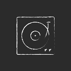 Image showing Turntable icon drawn in chalk.