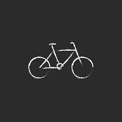 Image showing Bicycle icon drawn in chalk.