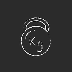 Image showing Kettlebell icon drawn in chalk.