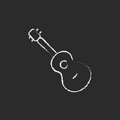 Image showing Guitar icon drawn in chalk.