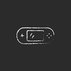 Image showing Game console gadget icon drawn in chalk.