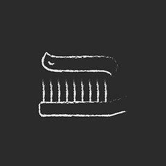 Image showing Toothbrush with toothpaste icon drawn in chalk.