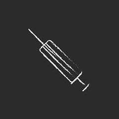 Image showing Syringe icon drawn in chalk.