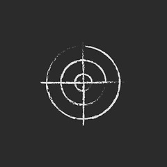 Image showing Shooting target icon drawn in chalk.