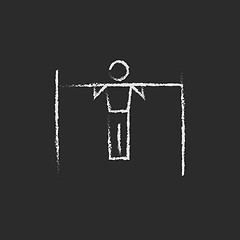 Image showing Gymnast on the bar icon drawn in chalk.