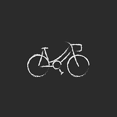 Image showing Bicycle icon drawn in chalk.