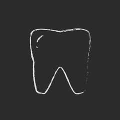 Image showing Tooth icon drawn in chalk.