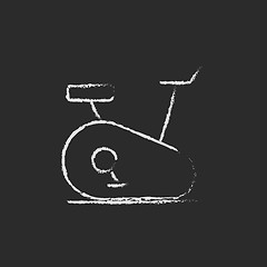 Image showing Exercise bike icon drawn in chalk.