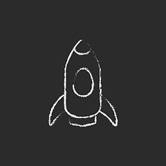 Image showing Rocket icon drawn in chalk.