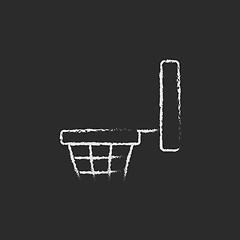 Image showing Basketball hoop icon drawn in chalk.