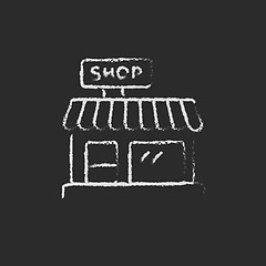 Image showing Shop icon drawn in chalk.