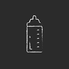 Image showing Feeding bottle icon drawn in chalk.