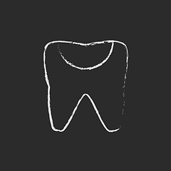 Image showing Tooth decay icon drawn in chalk.