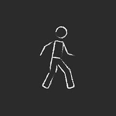 Image showing Pedestrianism icon drawn in chalk.