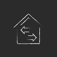 Image showing Property resale icon drawn in chalk.