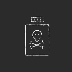 Image showing Bottle of poison icon drawn in chalk.