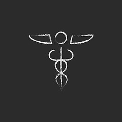 Image showing Medical symbol icon drawn in chalk.