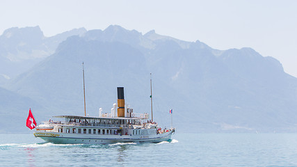 Image showing Swiss excursion boat sailing