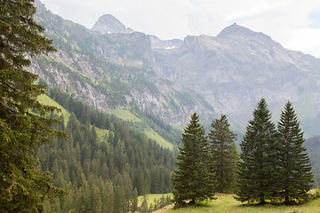 Image showing Typical view of the Swiss alps