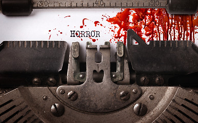 Image showing Bloody note - Vintage inscription made by old typewriter