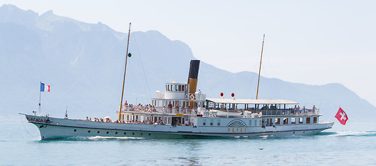 Image showing Swiss excursion boat sailing