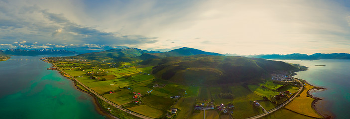 Image showing Flying above Vesteralen