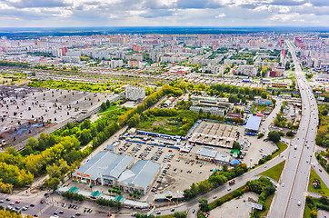 Image showing Aerial view on Permyakova street. Tyumen. Russia