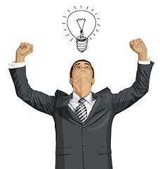 Image showing Vector Businessman With Hands Up